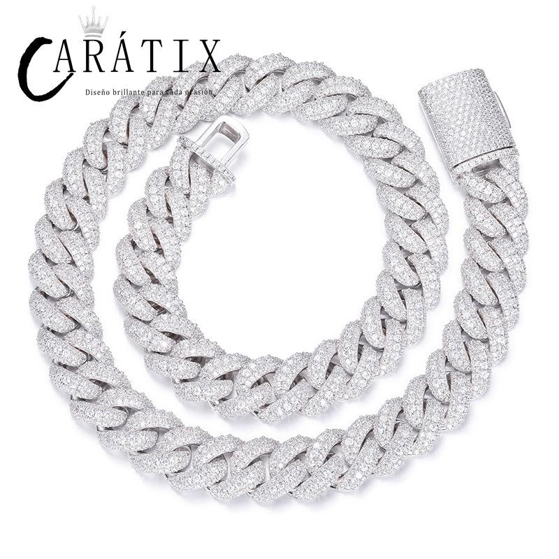 CARÁTIX 15mm Bubble Cuban Link Chain Necklace – 5A+ CZ Iced Out Hip Hop Bling Jewelry for Men | Solid Rapper Gift