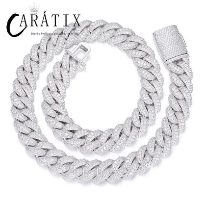 CARÁTIX 15mm Bubble Cuban Link Chain Necklace – 5A+ CZ Iced Out Hip Hop Bling Jewelry for Men | Solid Rapper Gift