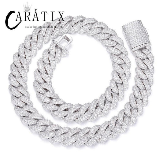 CARÁTIX 15mm Bubble Cuban Link Chain Necklace – 5A+ CZ Iced Out Hip Hop Bling Jewelry for Men | Solid Rapper Gift - CaratixJewelry