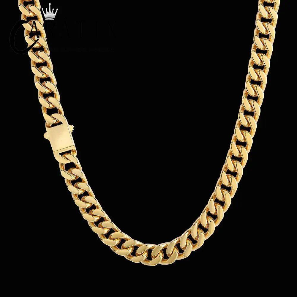 CARÁTIX - 8-16mm HipHop Miami Curb Cuban Chain Necklace Stainless Steel Men Cuban Link Chain Rappe Jewelry Mothers' Day Gift #Springtok