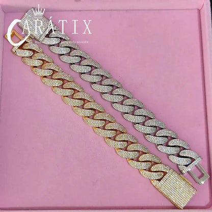 CARÁTIX – 20mm Bling Cuban Link Chain Necklace | Gold & Silver Plated Hip Hop Jewelry for Women