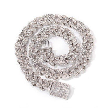 CARÁTIX Coffee Bean Cuban Link Chain Necklace – AAA CZ Iced Out Hip Hop Bling Jewelry for Men | Micro Paved Rapper Gift - CaratixJewelry