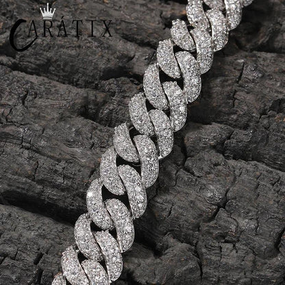 CARÁTIX 18mm Cuban Chain Set | 5A+ CZ Iced Out Hip Hop Necklace & Bracelet for Men