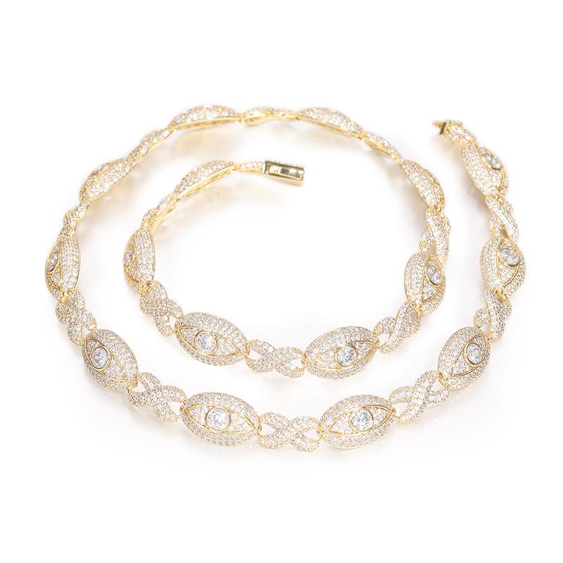 CARÁTIX 5A+ CZ Iced Out Eyes Cuban Link Chain Necklace – Infinity Hip Hop Bling Jewelry for Men & Women | Unisex Rapper Gift