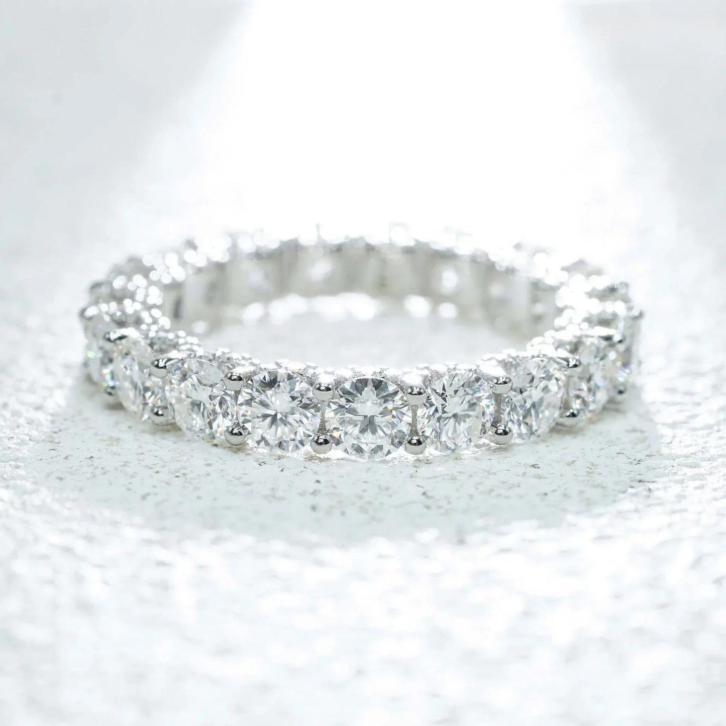 4.0mm Moissanite Band Ring | S925 Silver Unisex Iced Out Fashion Jewelry - CaratixJewelry