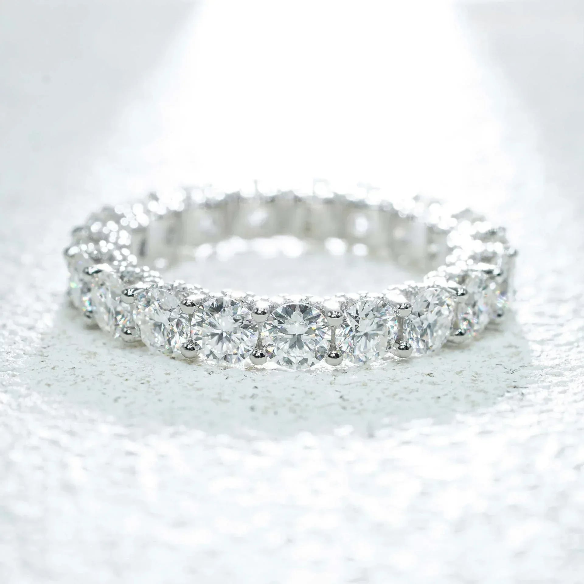 4.0mm Moissanite Band Ring | S925 Silver Unisex Iced Out Fashion Jewelry - CaratixJewelry