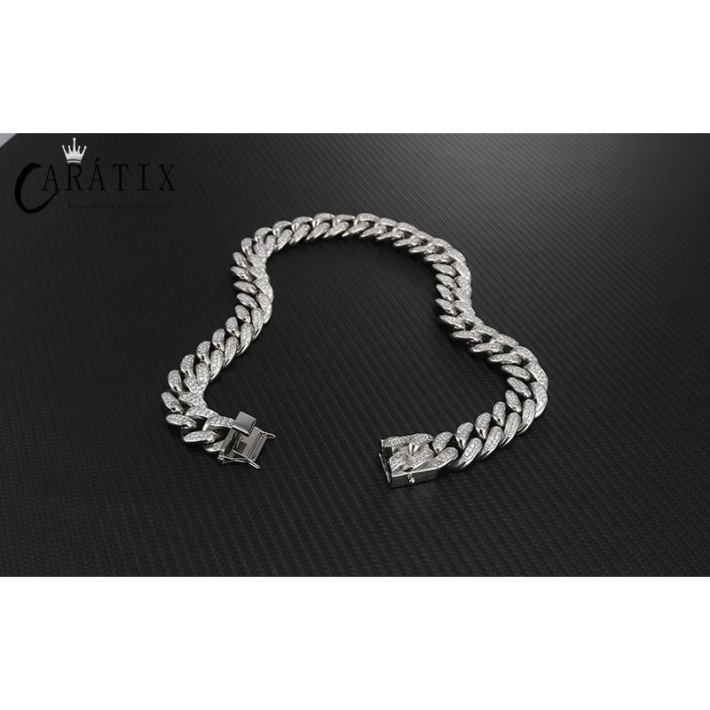 CARÁTIX 19mm Cuban Chain | Titanium Steel Iced Out Hip Hop Necklace for Men