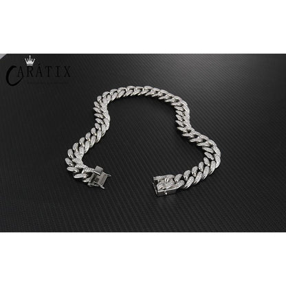 CARÁTIX 19mm Cuban Chain | Titanium Steel Iced Out Hip Hop Necklace for Men