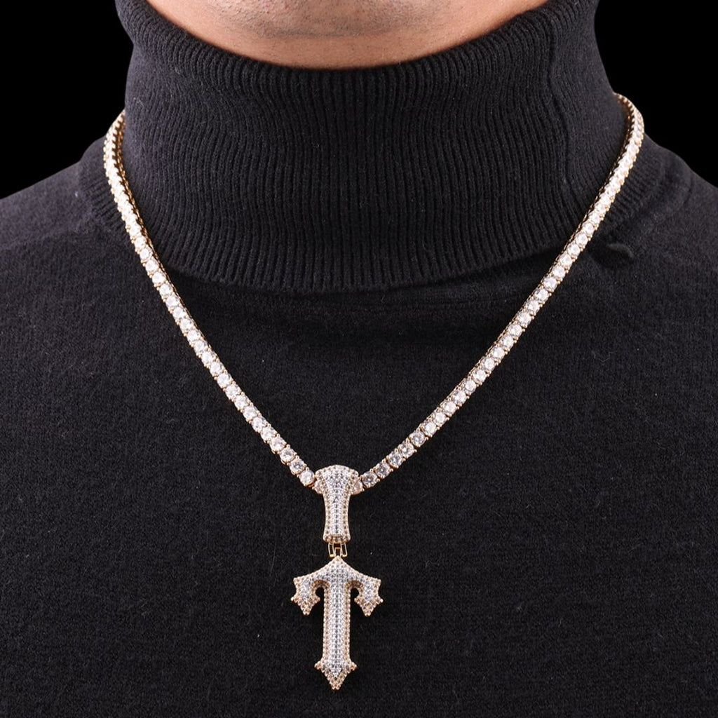 Trap Rapper Star Iced Out Initial Custom Name Necklace Pendant