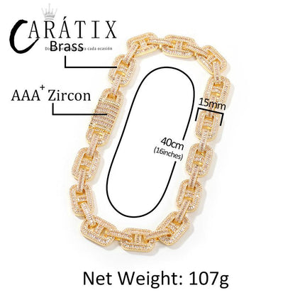 CARÁTIX Pink CZ Pig Nose Chain | Iced Out Coffee Beans Hip Hop Necklace for Men & Women