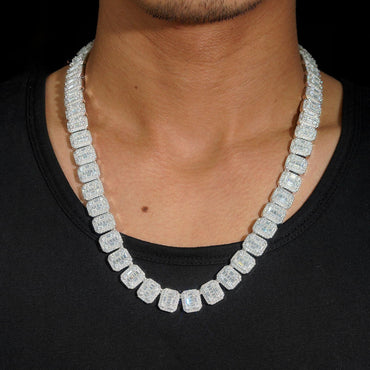 13mm D-Color Moissanite Cuban Link | S925 Silver Men’s Necklace - CaratixJewelry