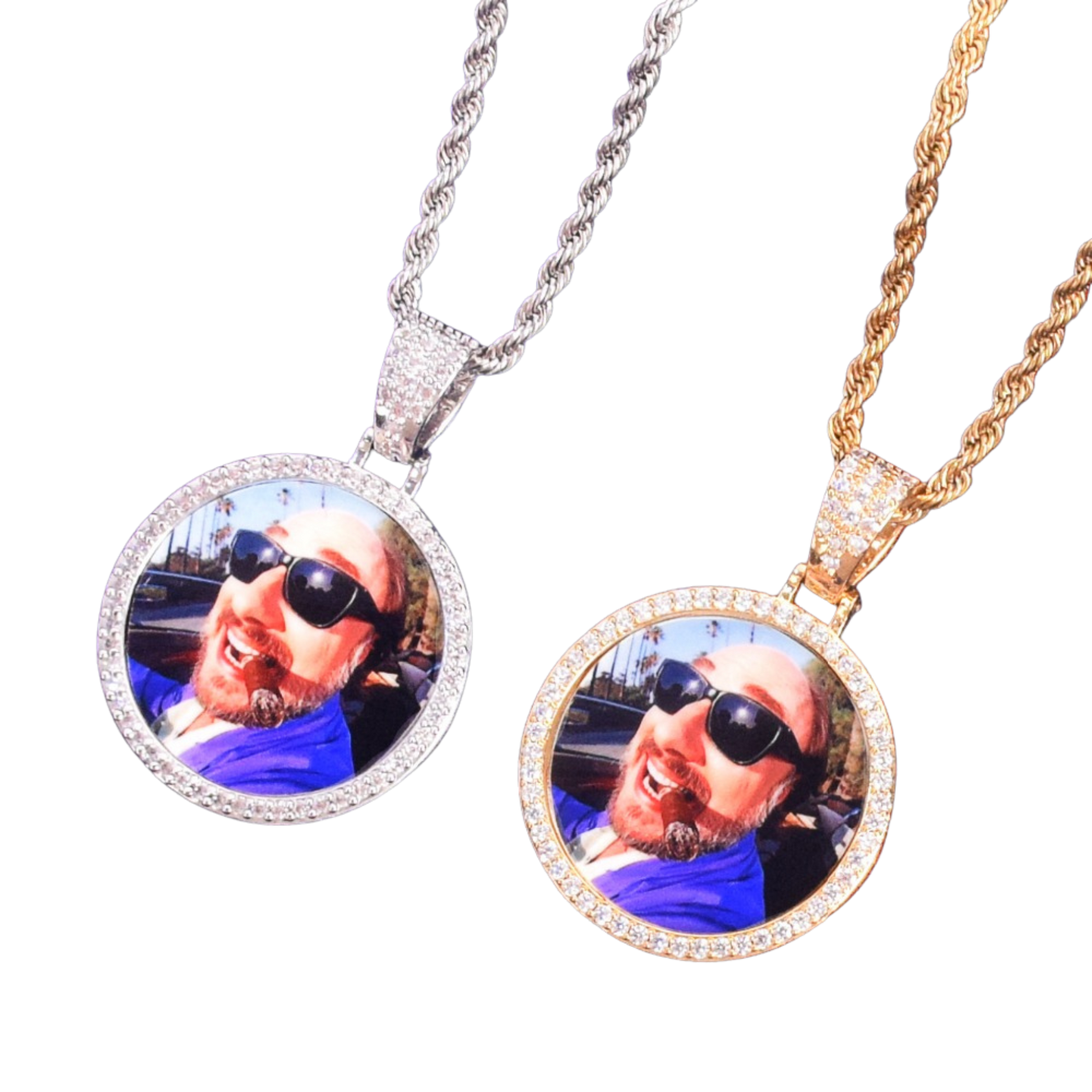 Round Tennis Custom Photo Picture Pendant Necklace