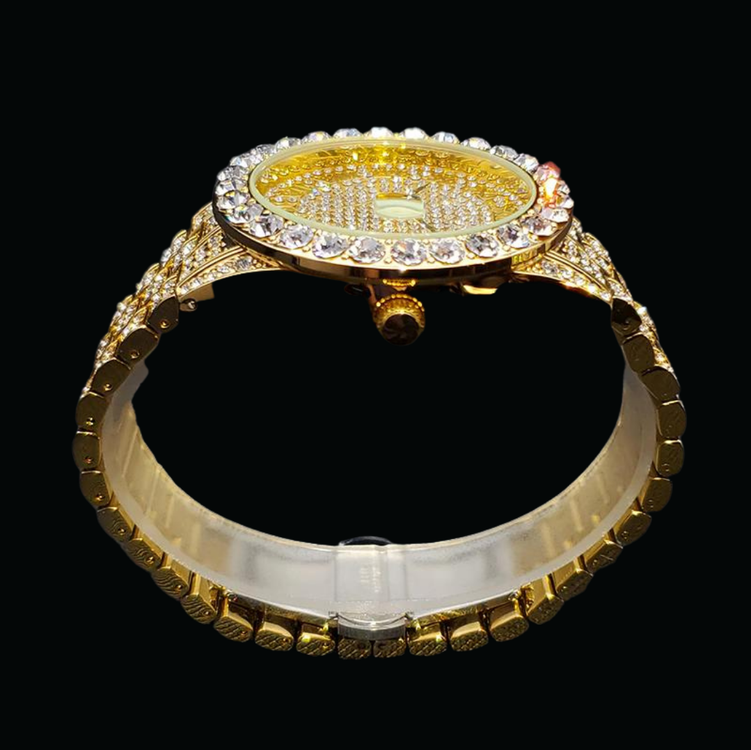 Bling Tennis Body Roman Numerals Iced Out Diamond Watch – Luxury Hip Hop Timepiece