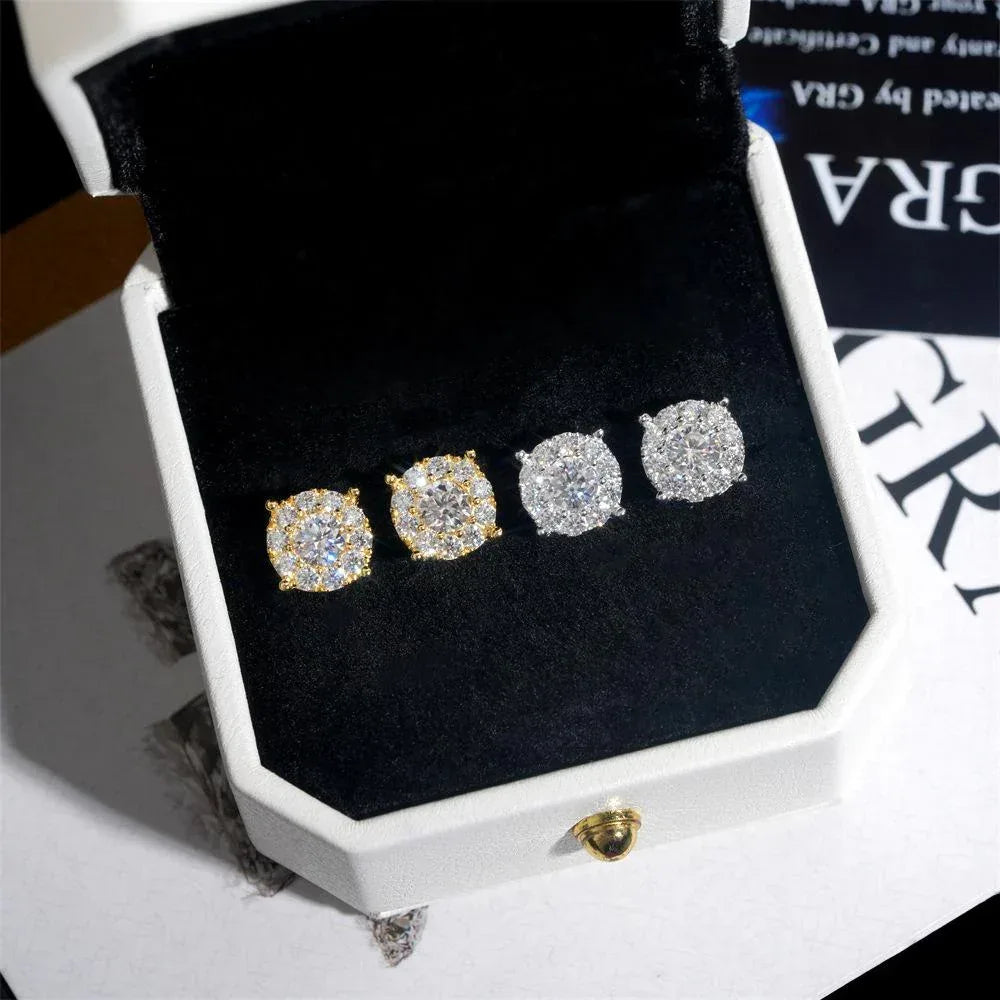 S925 Silver Round 0.45ct Moissanite Inspired Stud Earrings - CaratixJewelry