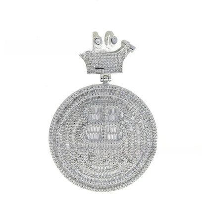 Iced Out "Crown Clasp" Initial Pendant | Men's Punk Hip Hop Letter Necklace - CaratixJewelry