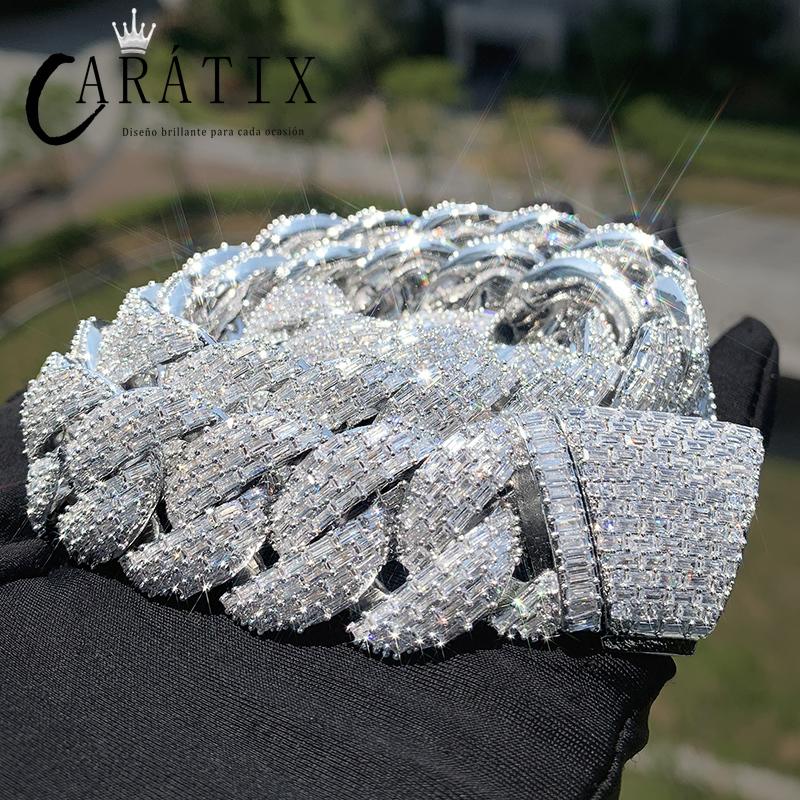 CARÁTIX Big Round Cuban Link Chain Necklace – Iced Out CZ Hip Hop Jewelry for Men & Women