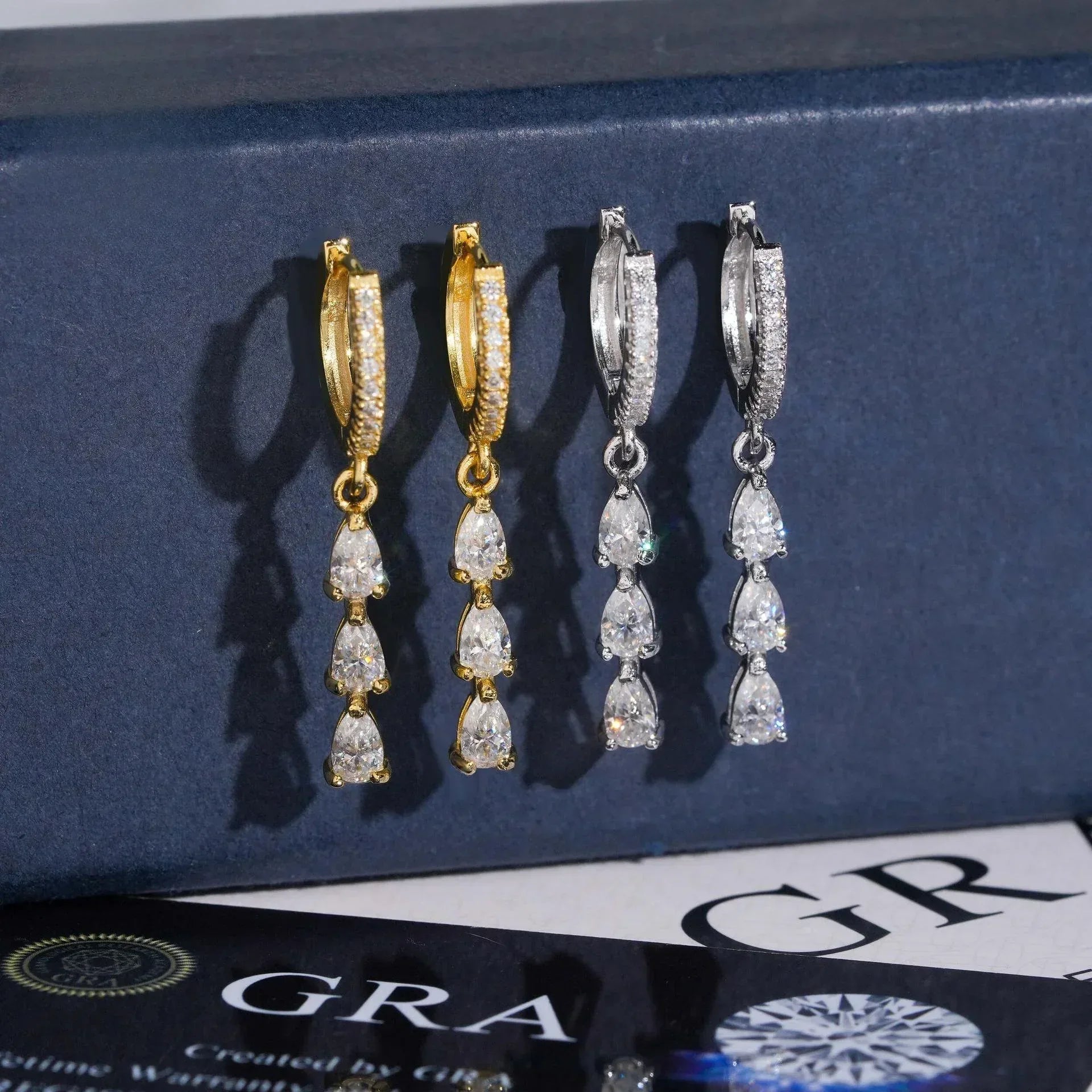 2025 Creative S925 Silver Moissanite Water Drop Look Earrings - CaratixJewelry