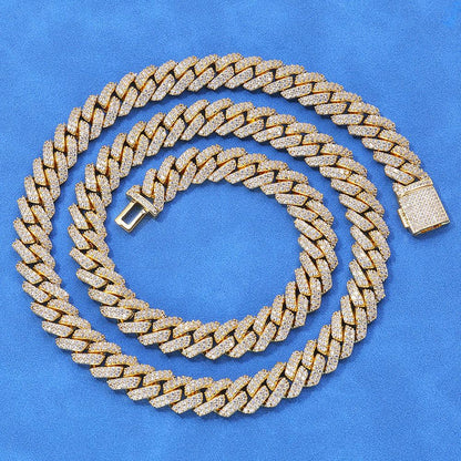 CARÁTIX 10mm Cuban Link Necklace & Bracelet Set – CZ Iced Out Hip Hop Jewelry for Men & Women | Brass Electroplated Gift