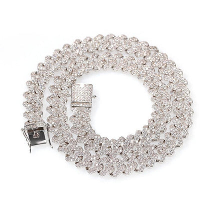 CARÁTIX 12mm Square Cuban Chain | AAA+ CZ Iced Out Choker Necklace for Men & Women