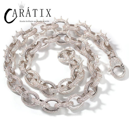 CARÁTIX Rivet O Link Chain | AAA+ CZ Iced Out Hip Hop Necklace for Men