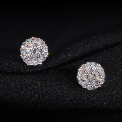 New S925 Silver D Color Moissanite Round Stud Earrings - CaratixJewelry