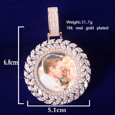 Diamond Baguette Custom Photo Pendant Necklace – Iced Out Hip Hop Jewelry