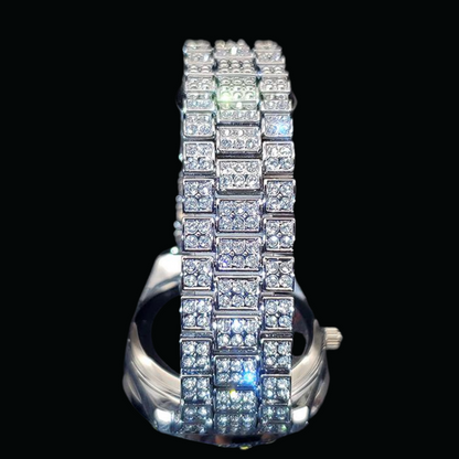 Bling Tennis Body Roman Numerals Iced Out Diamond Watch – Luxury Hip Hop Timepiece