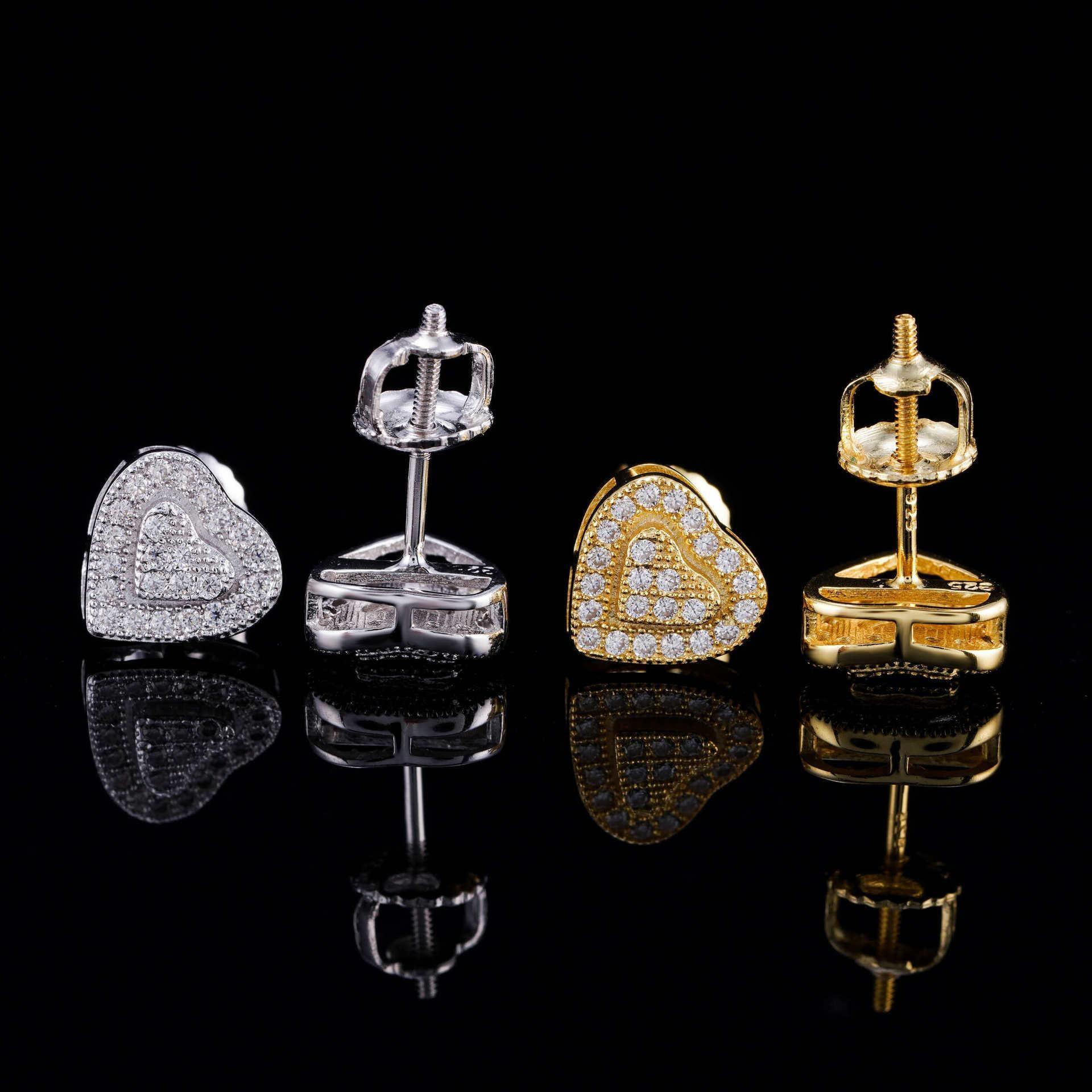 VVS S925 Silver Heart Shape Moissanite Look Earrings - CaratixJewelry