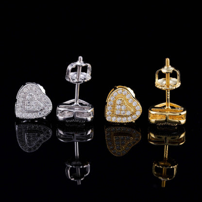 VVS S925 Silver Heart Shape Moissanite Look Earrings - CaratixJewelry