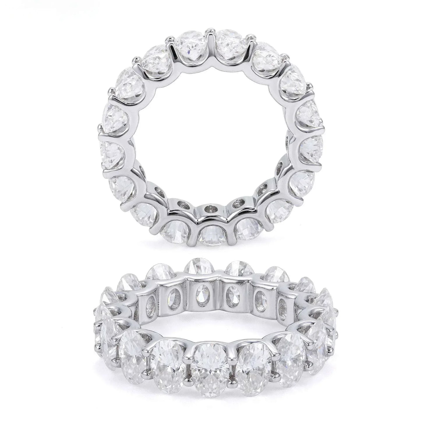 VVS Oval Moissanite Ring | S925 Silver Unisex Iced Out Hip Hop Fashion Jewelry - CaratixJewelry