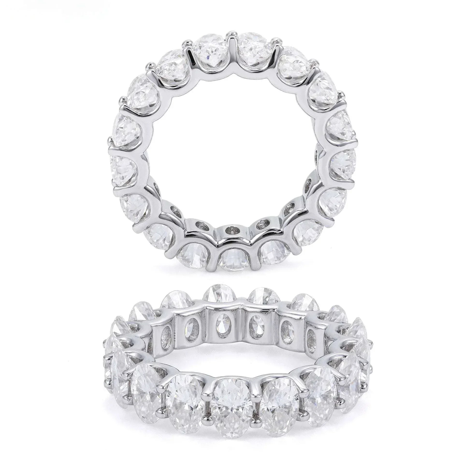 VVS Oval Moissanite Ring | S925 Silver Unisex Iced Out Hip Hop Fashion Jewelry - CaratixJewelry
