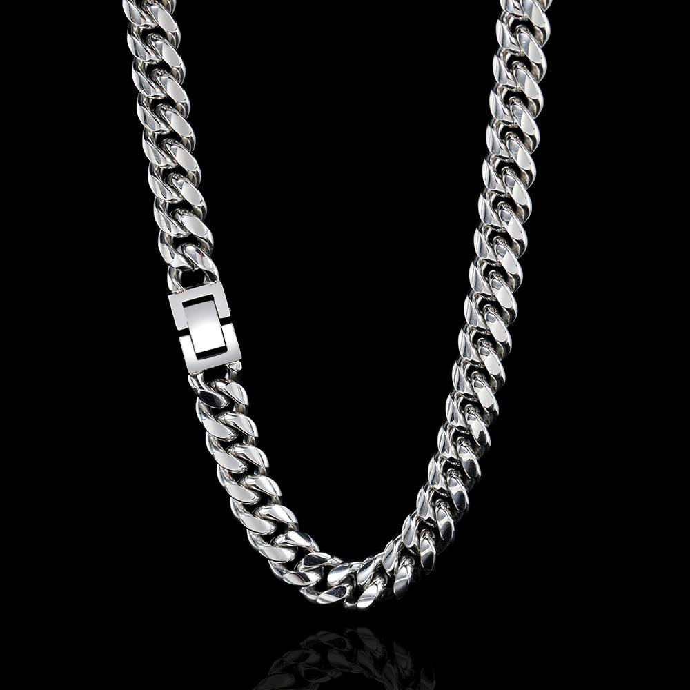 CARÁTIX - Hip Hop Cuban Curb Link Mens Miami Stainless Steel   Chain Necklace Jewelry Gift For Him 6/8/10/12MM Valentine's Day Gift for Men & Girls & Boys Mothers' Day Gift #Springtok