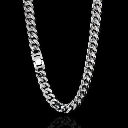 CARÁTIX - Hip Hop Cuban Curb Link Mens Miami Stainless Steel   Chain Necklace Jewelry Gift For Him 6/8/10/12MM Valentine's Day Gift for Men & Girls & Boys Mothers' Day Gift #Springtok