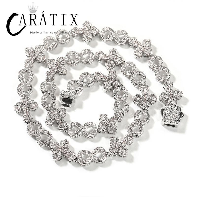 CARÁTIX – Infinity Cross Cuban Link Chain Necklace | 5A+ CZ Bling Iced Hip Hop Jewelry for Men