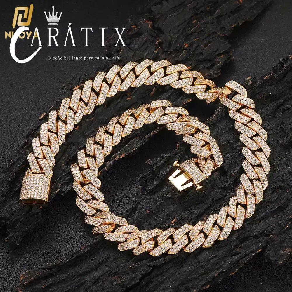 CARÁTIX - 15MM   Chain for Men Women Miami Prong Bling 5A CZ Cuban Chain Necklace Valentine's Day Gift for Men & Girls & Boys Mothers' Day Gift #Springtok