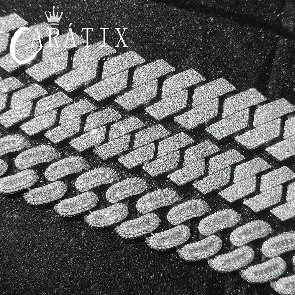 CARÁTIX 30mm 7-Row Prong Cuban Link Chain Necklace – Iced Out CZ Hip Hop Bling Jewelry for Men | Luxury Rapper Gift