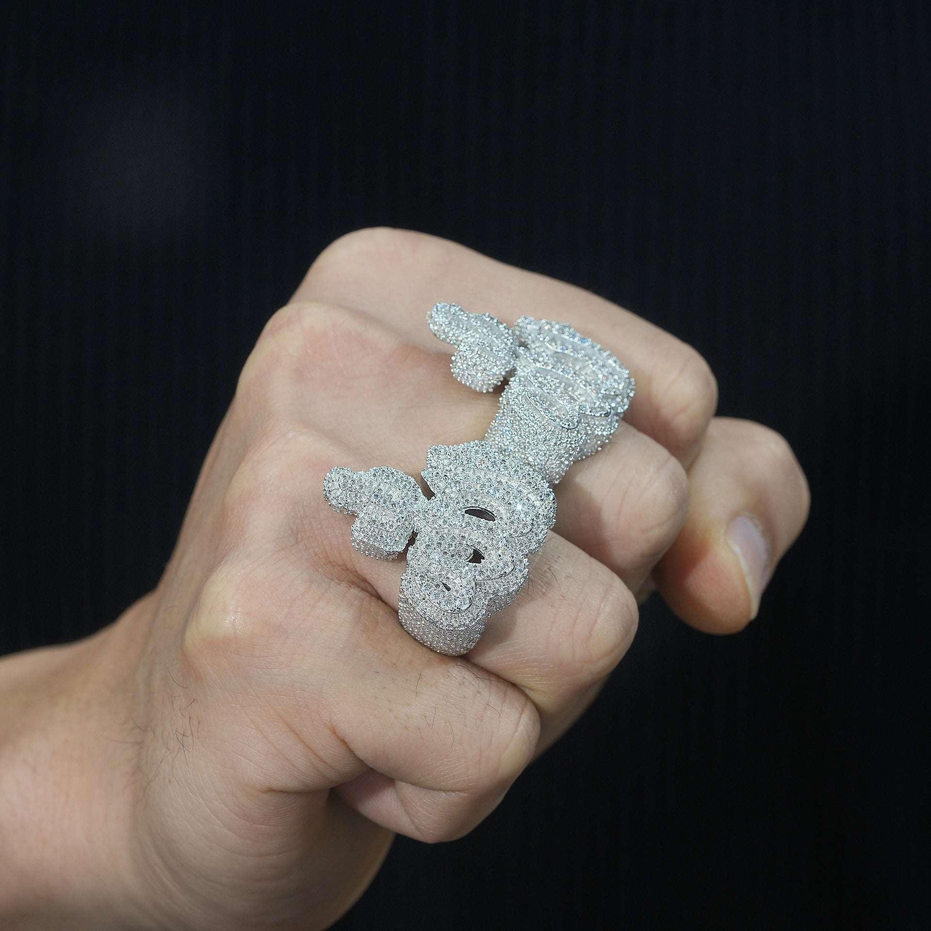 D-Color Moissanite Hip Hop Ring | S925 Silver Unisex Iced Out Fashion Jewelry - CaratixJewelry