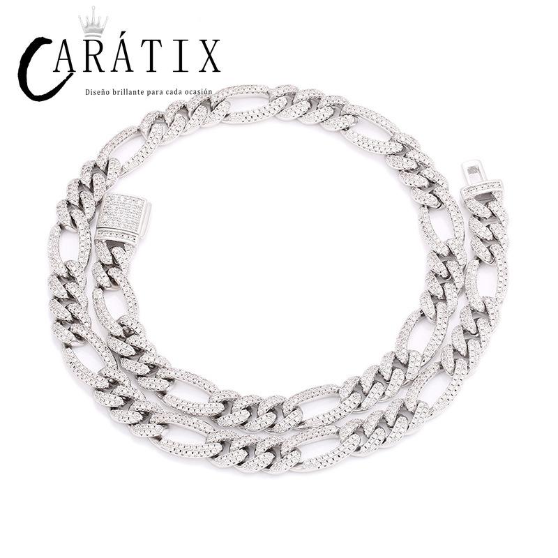 CARÁTIX 3:1 Figaro Link Chain | 3A+ CZ Iced Out Hip Hop Choker Necklace for Men & Women