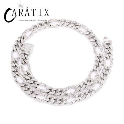 CARÁTIX 3:1 Figaro Link Chain | 3A+ CZ Iced Out Hip Hop Choker Necklace for Men & Women