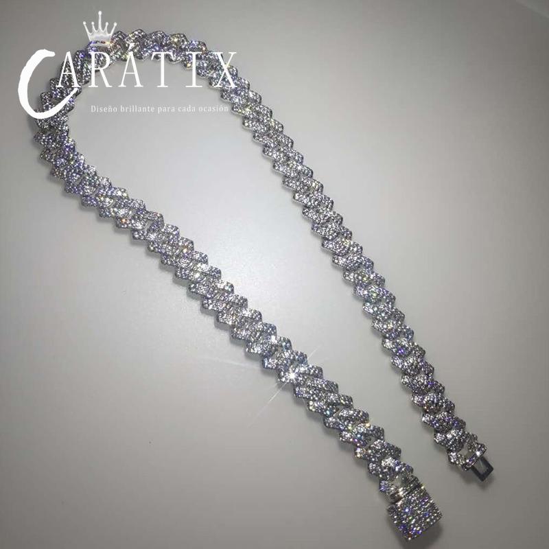 CARÁTIX 7"-26" Miami Curb Cuban Link Chain Necklace – Iced Out CZ Hip Hop Jewelry with Openable Lock for Men & Women