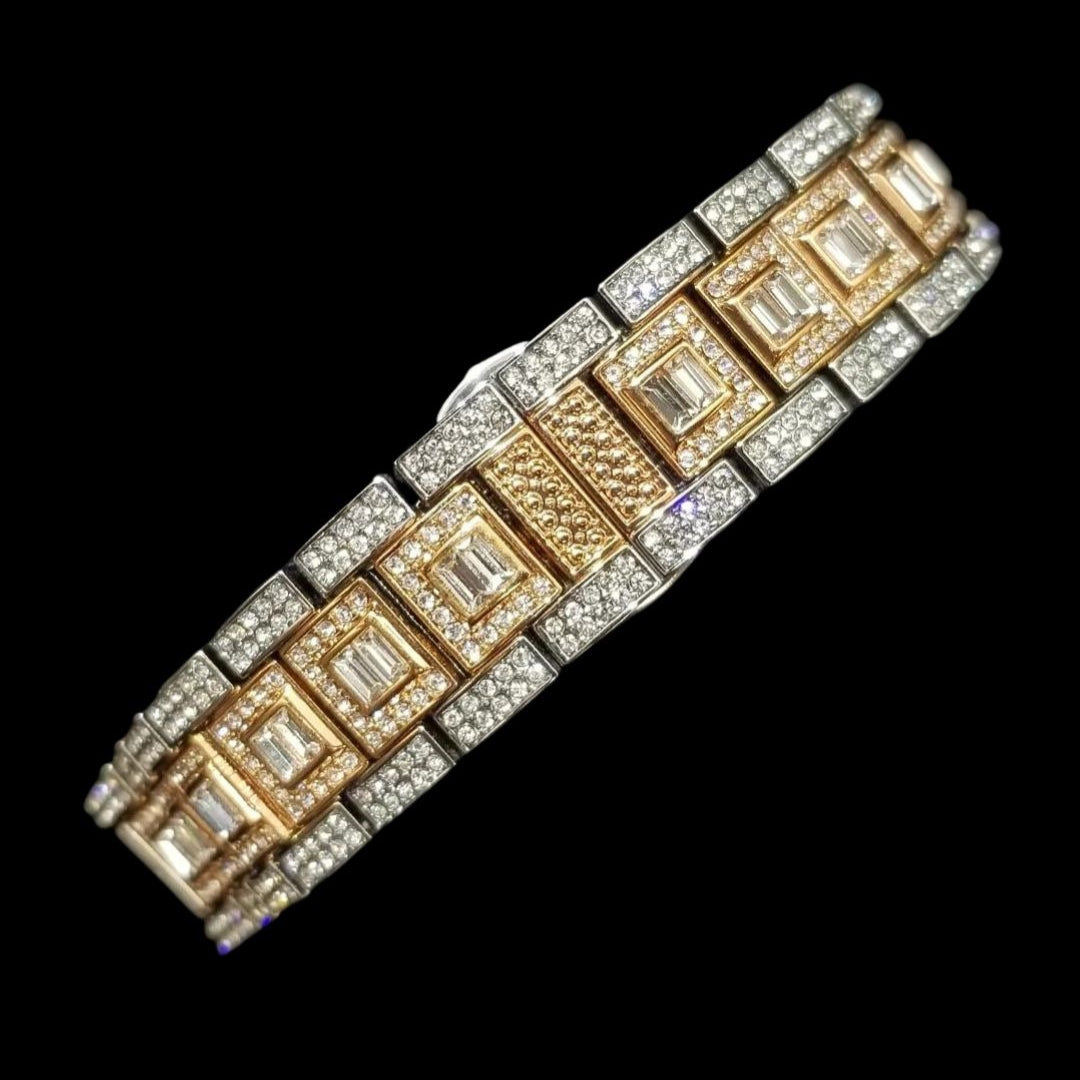 Day Date Roman Numerals VVS Iced Out Diamond Watch – Luxury Hip Hop Style