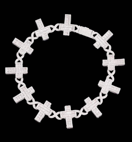 14MM Cross Infinity Link Iced Out Diamond Necklace Chain – Luxury Hip Hop Jewelry for Men & Women