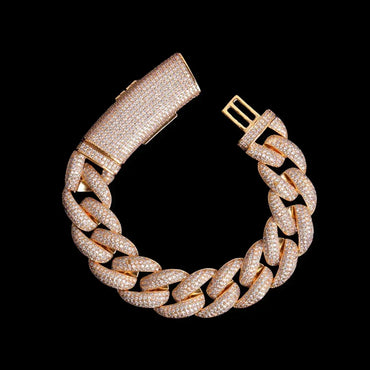 14MM Big Clasp Thick Miami Cuban Iced Out Bracelet – Luxury Hip Hop Jewelry for Men & Women - CaratixJewelry