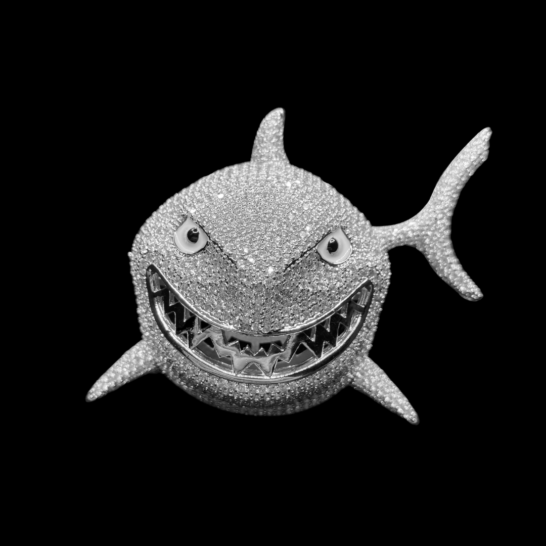 Shark Iced Out Diamond Pendant Necklace – Custom Hip Hop Jewelry for Men