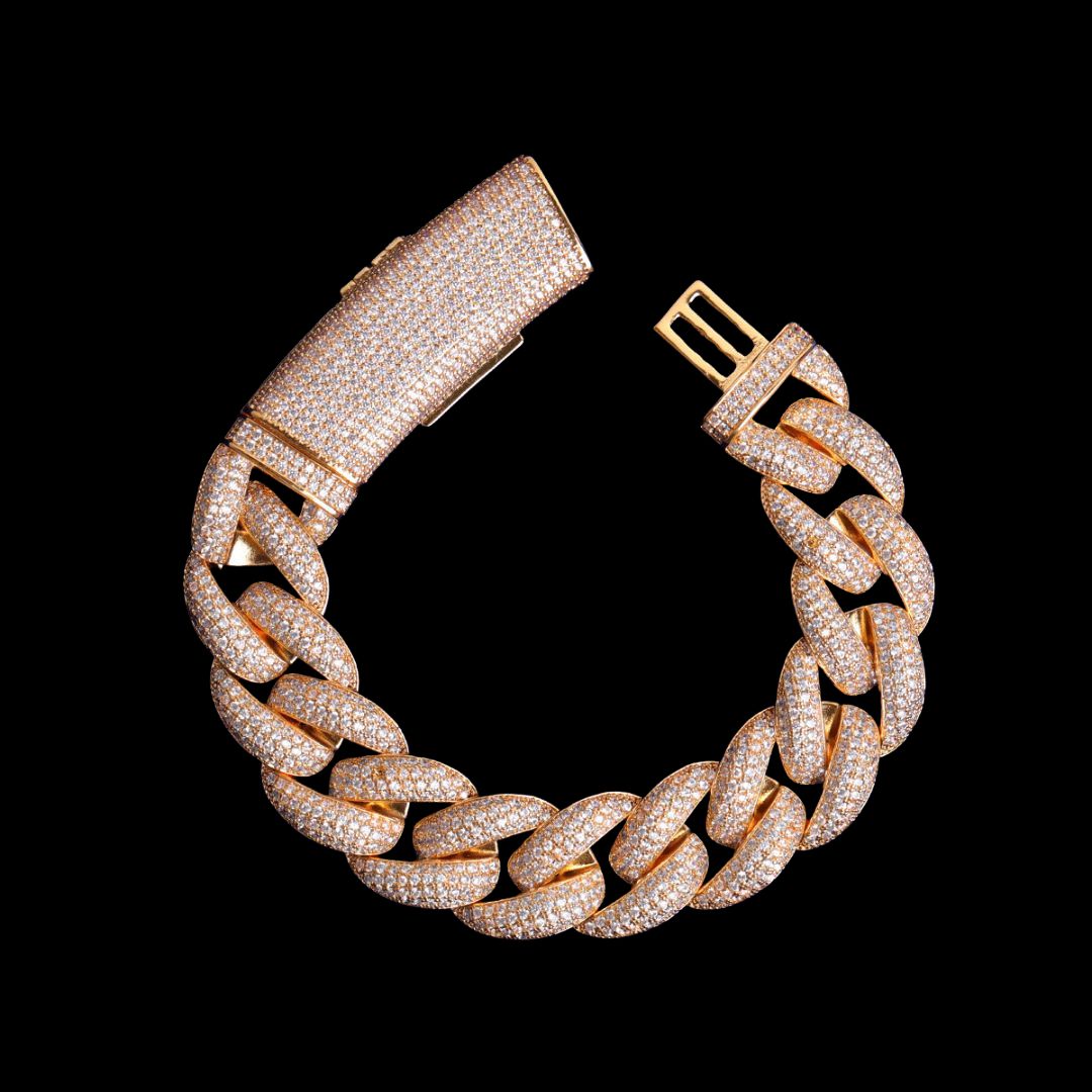 14MM Big Clasp Thick Miami Cuban Iced Out Diamond Bracelet – Luxury Hip Hop Jewelry for Men & Women