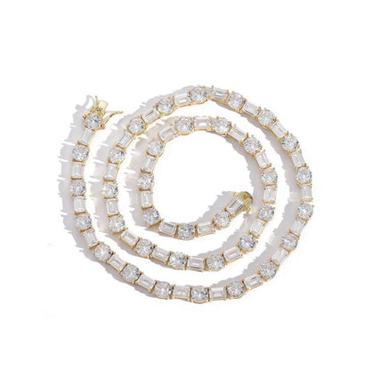 CARÁTIX 6mm Claw Tennis Chain | Square & Round CZ Iced Out Hip Hop Necklace for Men & Women