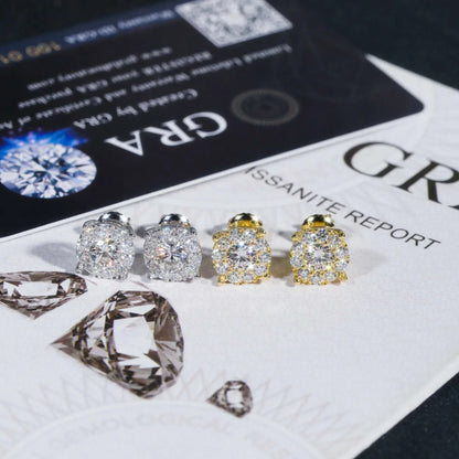 S925 Silver Round 0.45ct Moissanite Inspired Stud Earrings - CaratixJewelry