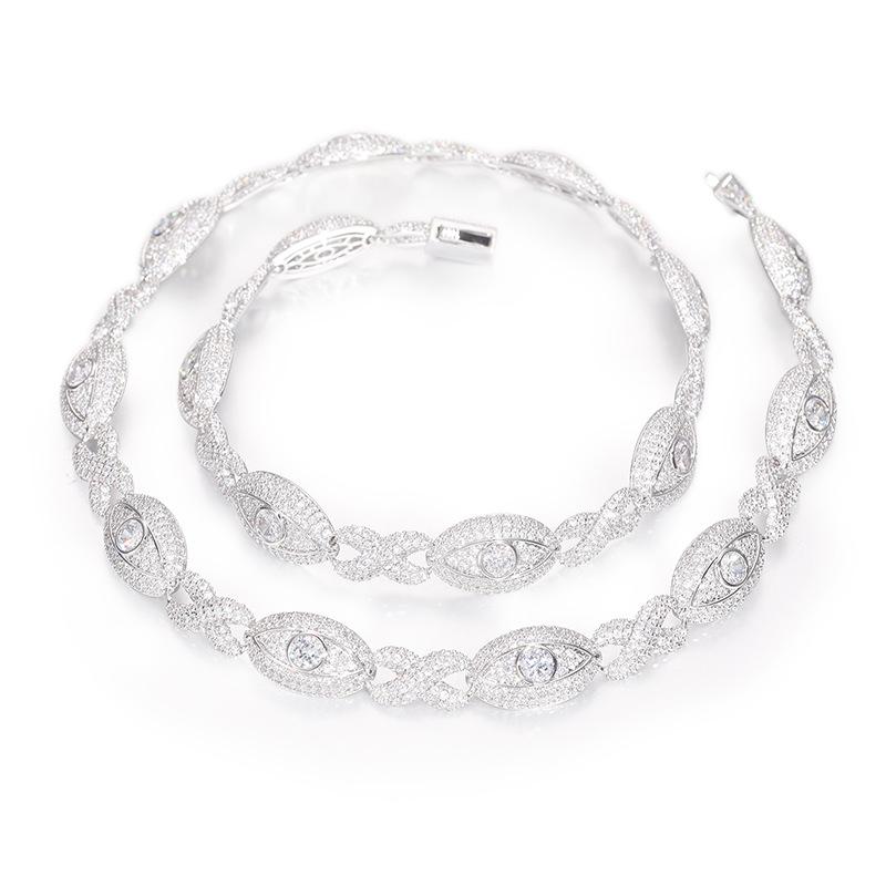 CARÁTIX 5A+ CZ Iced Out Eyes Cuban Link Chain Necklace – Infinity Hip Hop Bling Jewelry for Men & Women | Unisex Rapper Gift