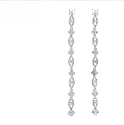 Moissanite Eye & Cross Cuban Link Bracelet – S925 Sterling Silver Iced-Out Hip Hop Streetwear Jewelry - CaratixJewelry