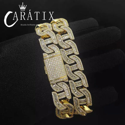 CARÁTIX – 16mm Bling Zircon Pig Nose Cuban Link Chain Necklace | Custom Hip Hop Jewelry for Men
